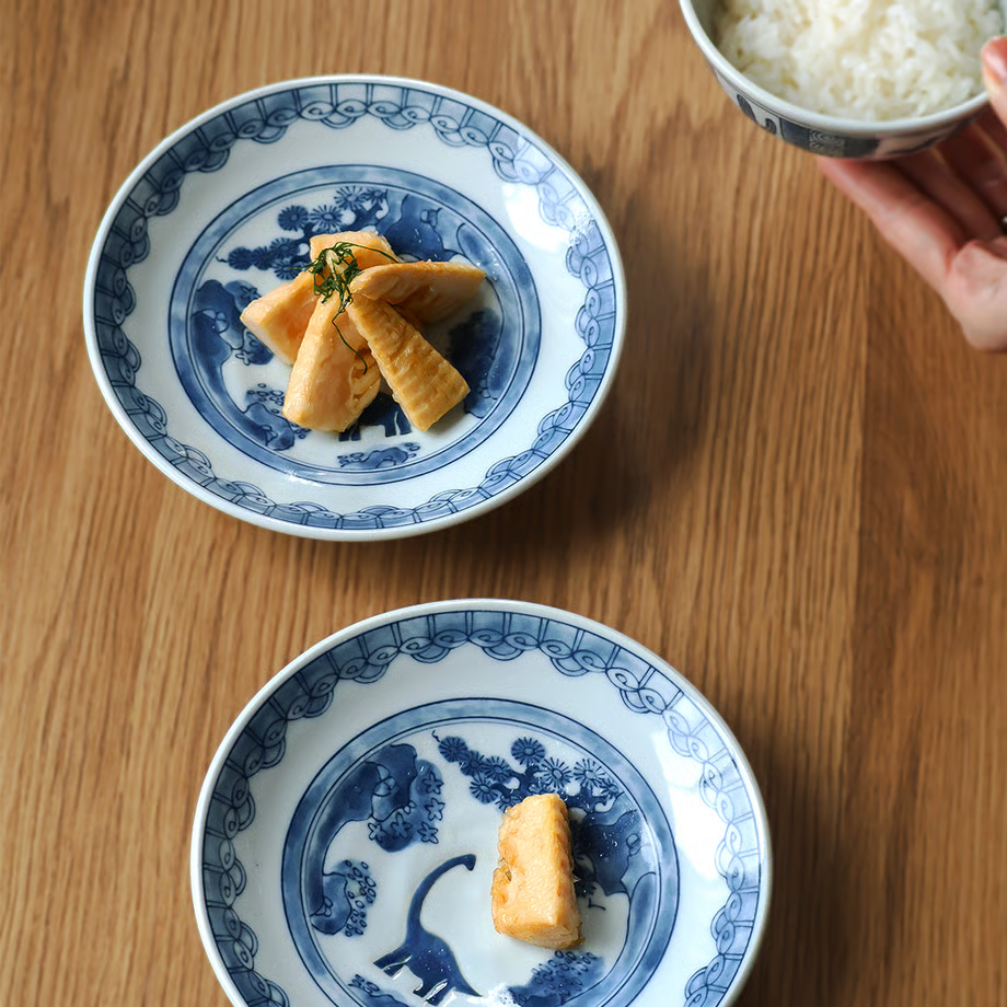 Edokko Dinosaur Dragon Landscape Medium Plate 17D