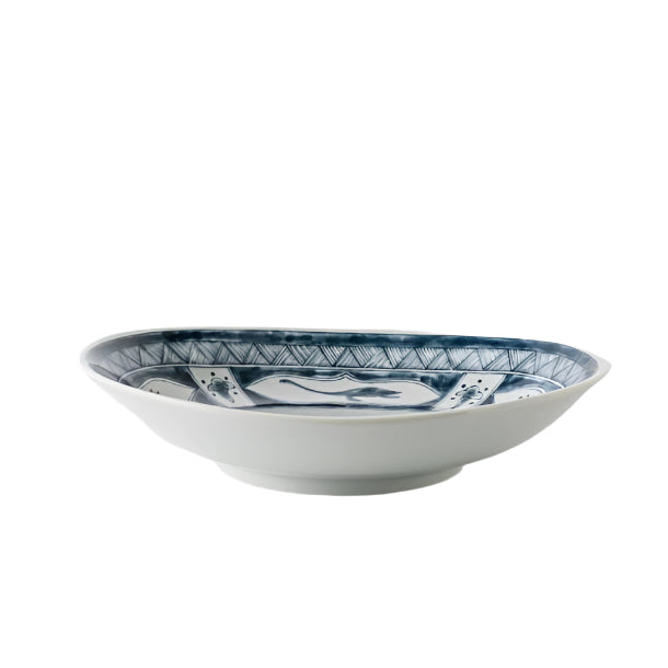 Edokko Dinosaur Oval Deep Plate 21.5 x 22 x 10.5