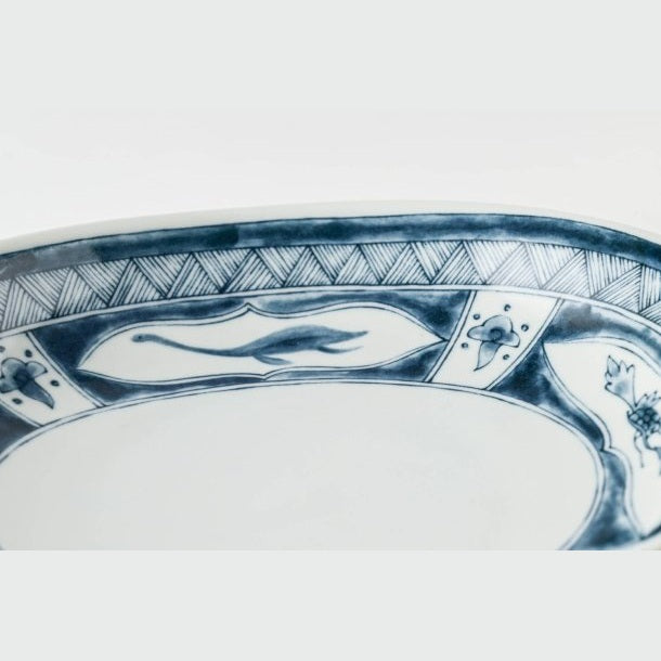 Edokko Dinosaur Oval Deep Plate 21.5 x 22 x 10.5