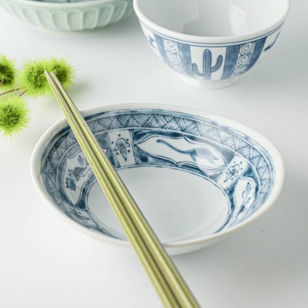 Edokko Dinosaur Oval Mini Dish 14.5 x 13 x 4