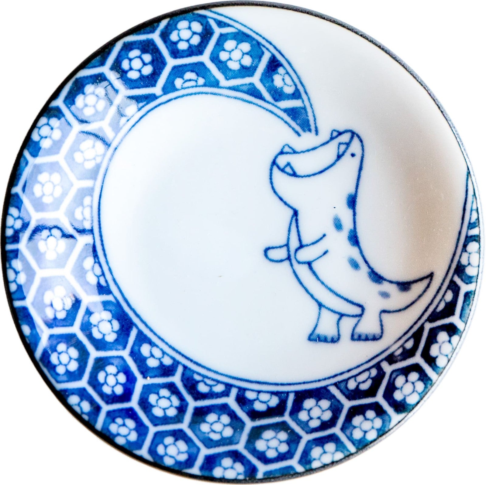 Edokko Dinosaur Small Plate 9D - Blue Flame Dinosaur