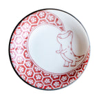Edokko Dinosaur Small Plate 9D - Red Flame Dinosaur