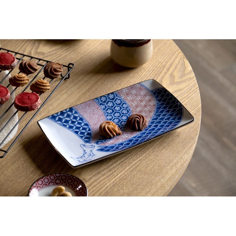 Edokko Shozui Edokko Dinosaur Rectangular Plate 13.5×23.5