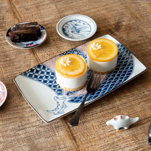 Edokko Shozui Edokko Dinosaur Rectangular Plate 13.5×23.5