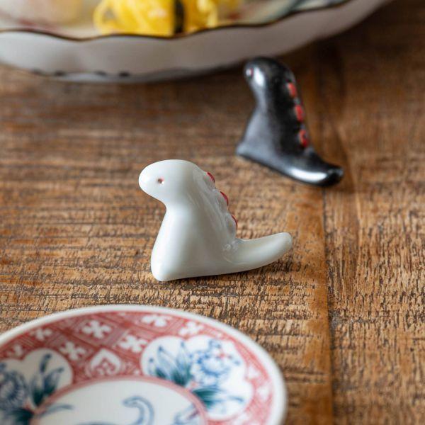 Edokko T-Rex Dino Chopstick Rest - White x Red