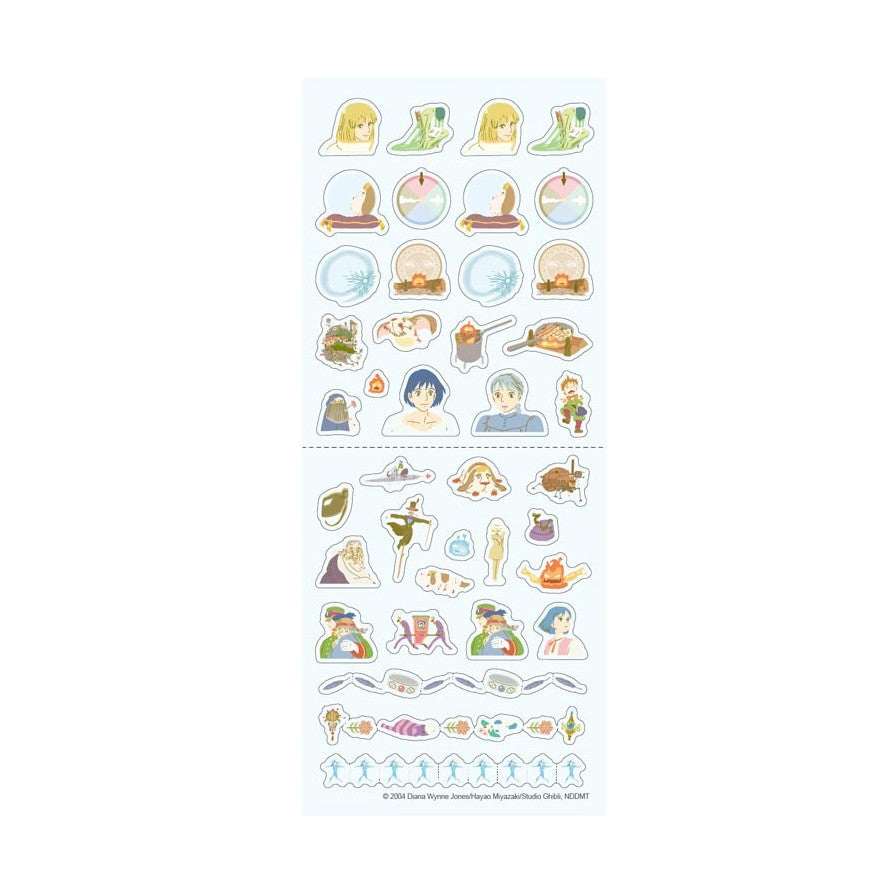Studio Ghibli Howl's Moving Castle planner stickers featuring Sophie and Calcifer character motifs