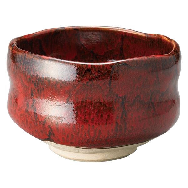 Flowing Red Tenmoku Matcha Bowl