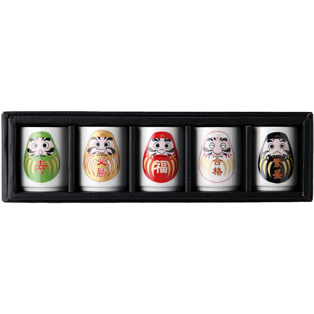 Fukuraku Daruma Sake Cup 5P Set