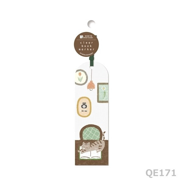 Furukawashiko Hon to Watashi Clear Bookmark - Stretchy Cat