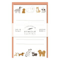 Furukawashiko Otegami Sanpo mini letter set with dog illustrations on Mino washi paper