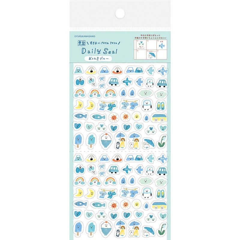 Furukawashiko Watashi Biyori Daily Sticker Sheet - Weather Blue