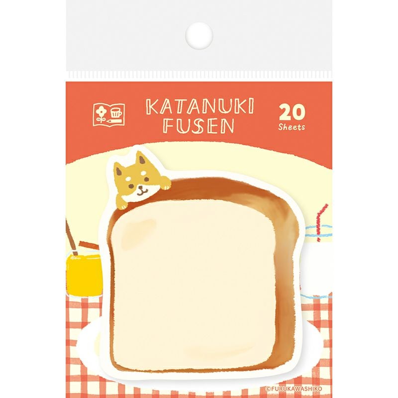 Furukawashiko Watashi Biyori die-cut sticky notes shaped like bread and dog