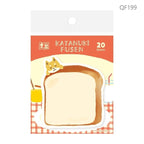 Toast slice die-cut sticky note with tan dog illustration