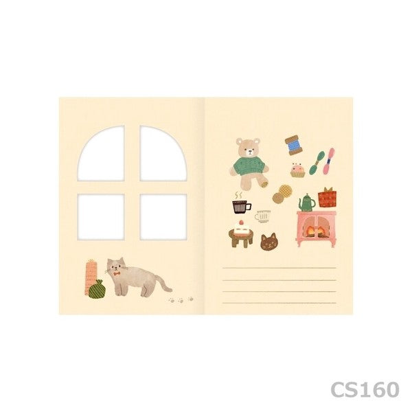 Furukawashiko Window Message Card - Stuffed Bear