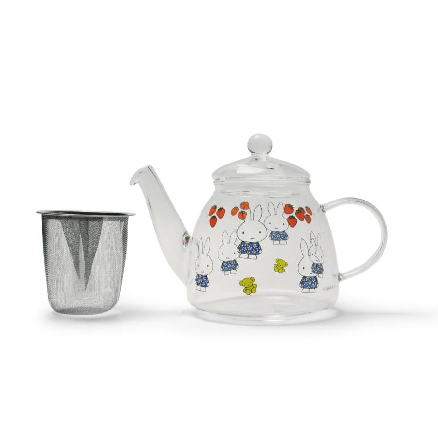 GENIAL Miffy Heat-Resistant Glass Teapot 500ml - Strawberry