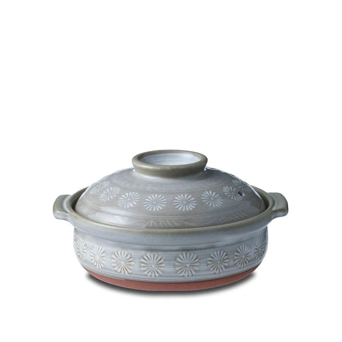 Ginpo Hana Mishima Claypot 0.9L Size 6