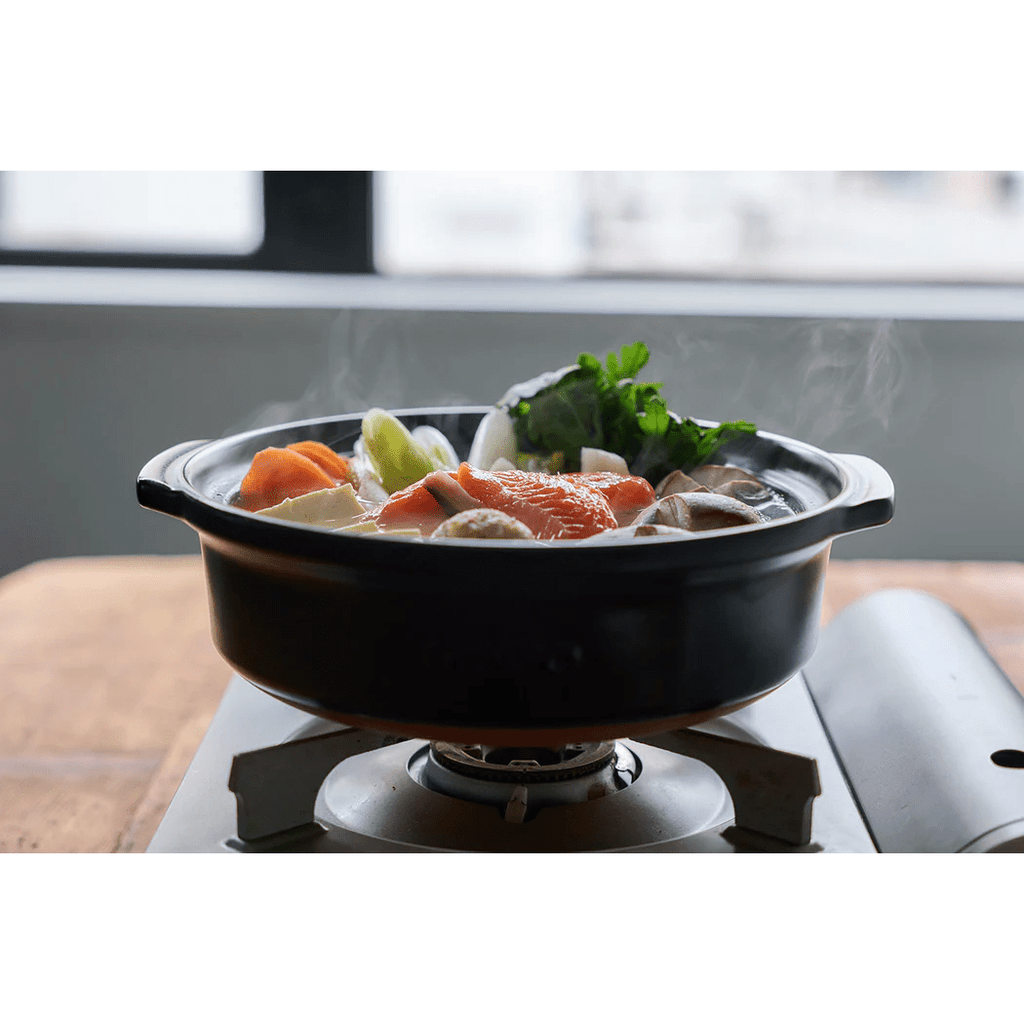 Ginpo Kikka Donabe Clay Pot - Navy - Size 9 Deep