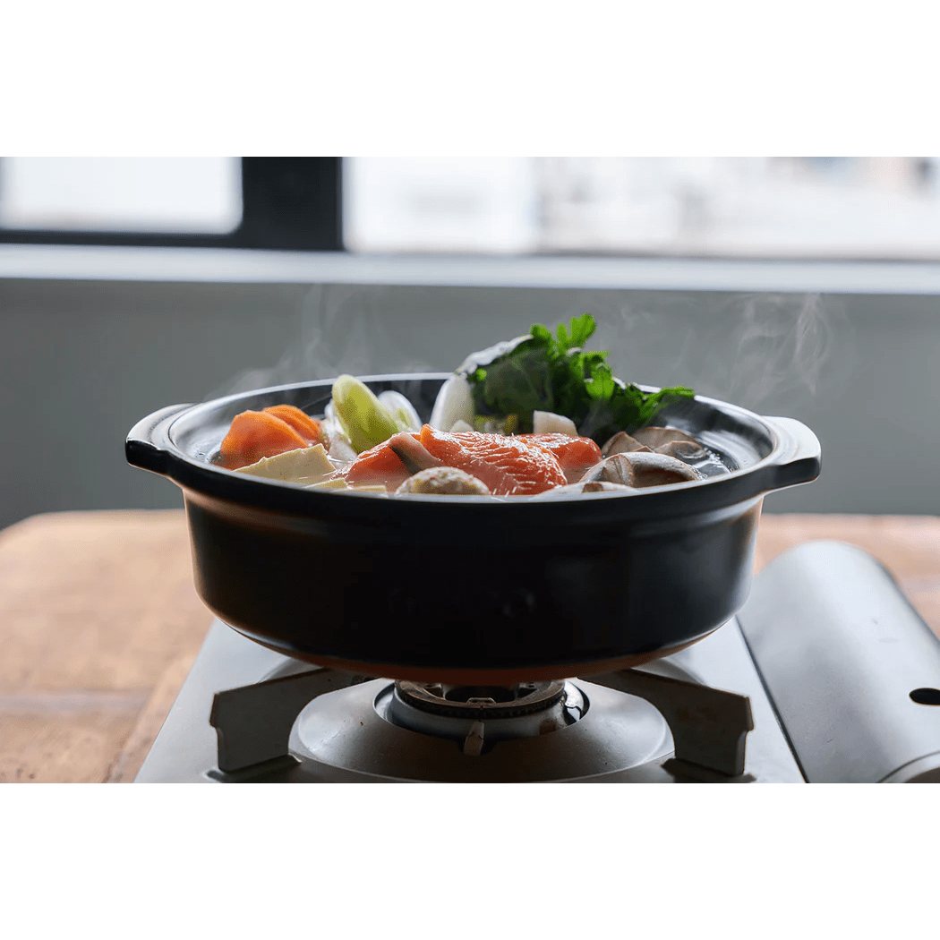 Ginpo Kikka Donabe Clay Pot - Navy - Size 9 Deep