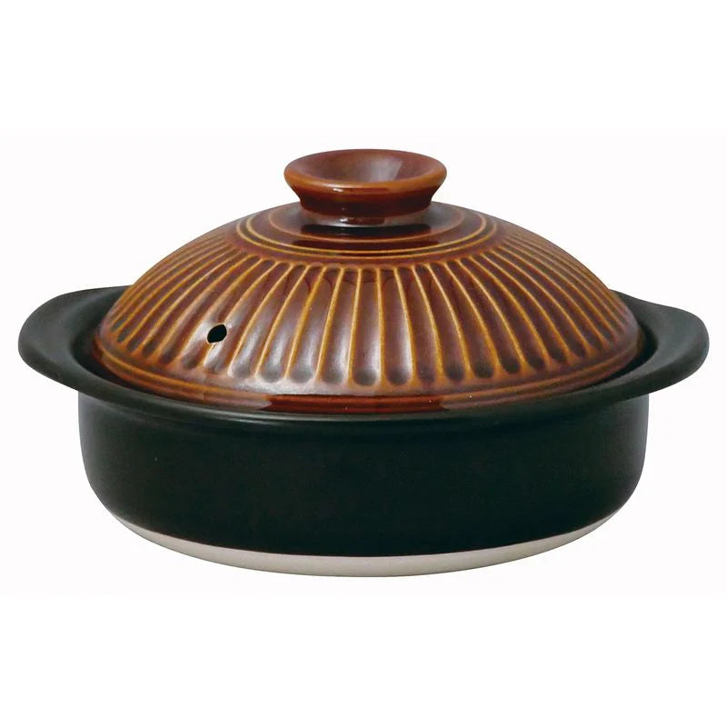Ginpo Kikka Donabe Clay Pot Size 6 850ml - Brown Ame