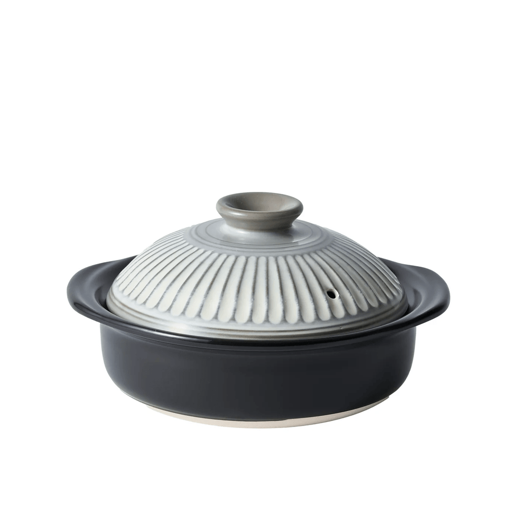 Ginpo Kikka Donabe Clay Pot Size 6 850ml - White Chrysanthemum