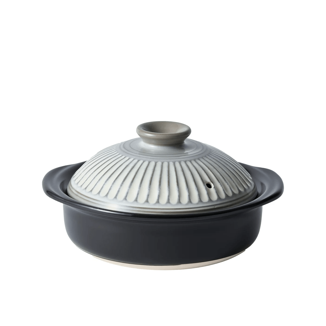 Ginpo Kikka Donabe Clay Pot Size 6 850ml - White Chrysanthemum