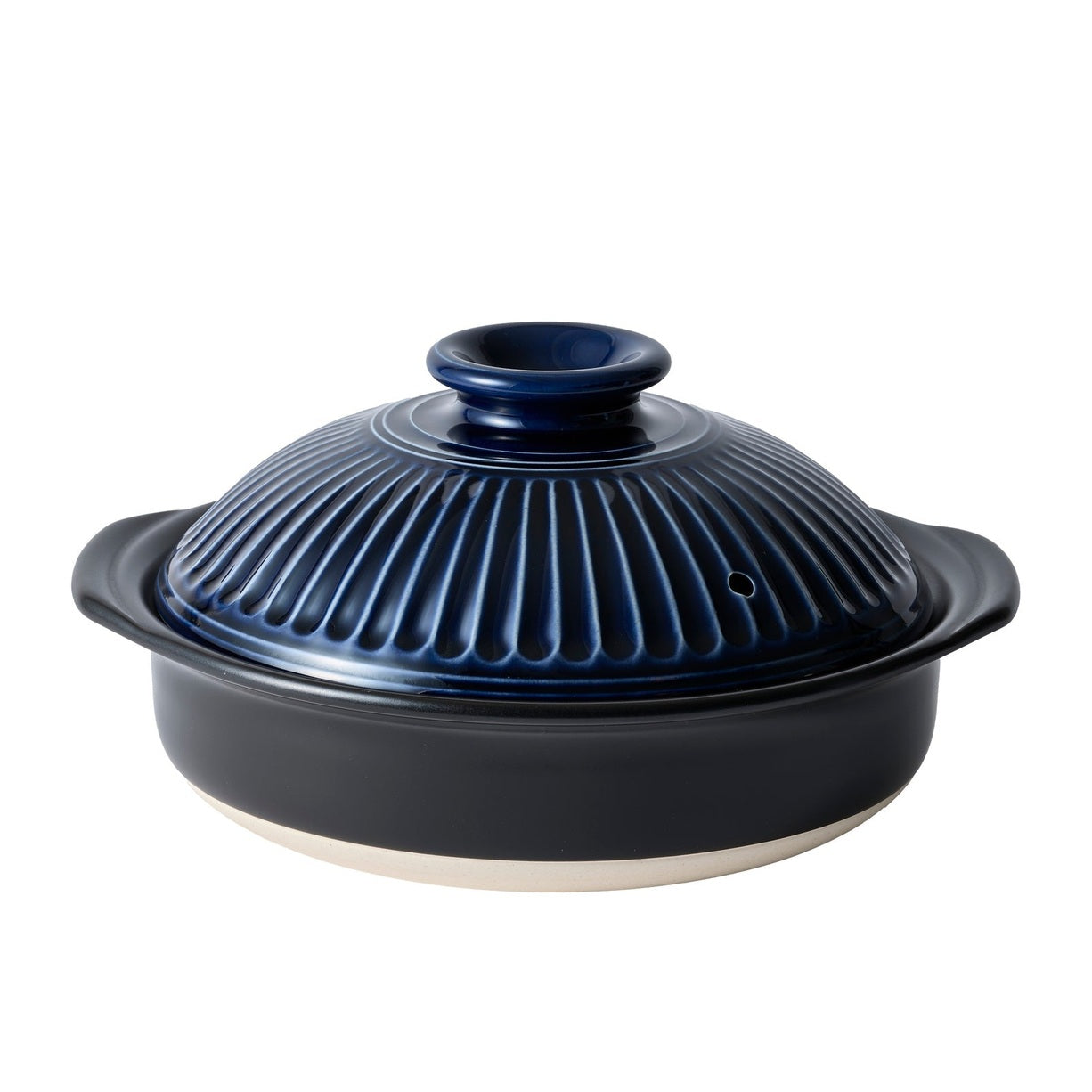 Ginpo Kikka IH Donabe Clay Pot 24cm 1.9L - Navy Size 8