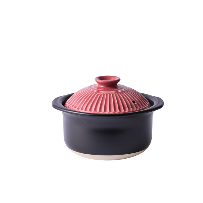 Ginpo Kikka Rice Multi Clay Pot 1.1L Size 2 - Pink Plum