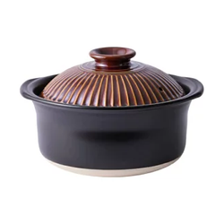 Ginpo Kikka Rice Multi Clay Pot 2.6L Size 5 - Ame Brown