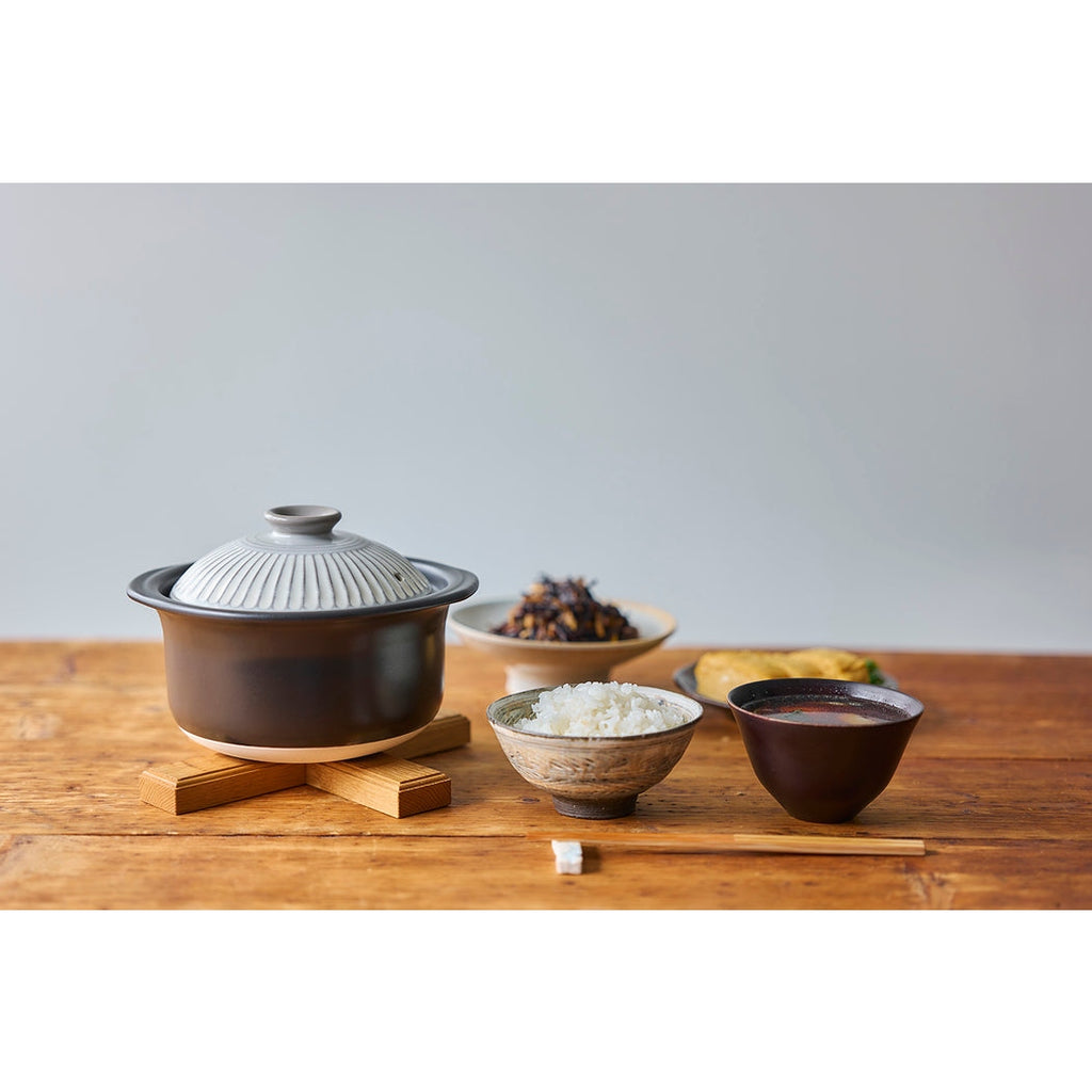 Ginpo Kikka Rice Multi Clay Pot 2.6L Size 5 - Kohiki White