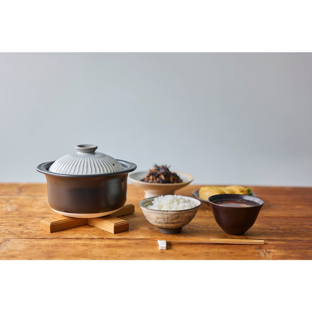 Ginpo Kikka Rice Multi Clay Pot 2.6L Size 5 - Kohiki White