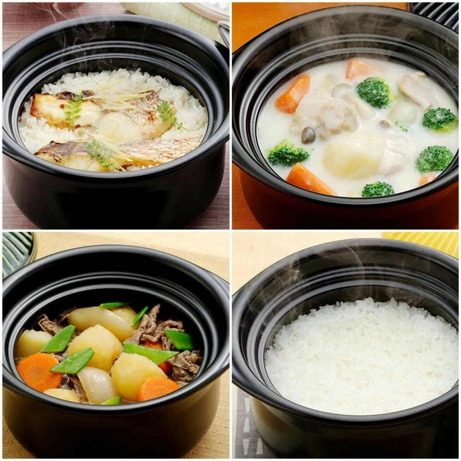 Ginpo Kikka Rice Multi Clay Pot 2.6L Size 5 - Kohiki White