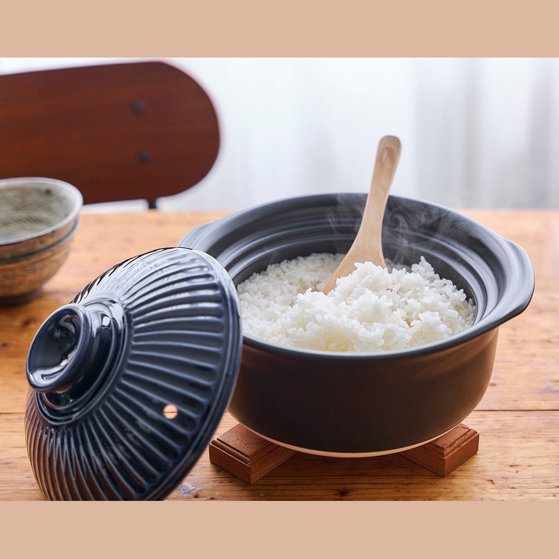 Ginpo Kikka Rice Multi Clay Pot 2.6L Size 5 - Pink Plum