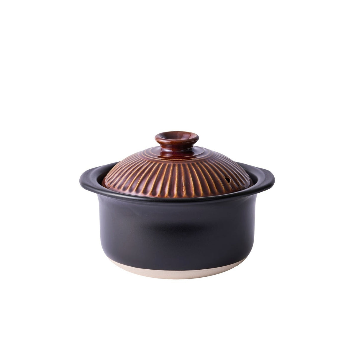 Ginpo Kikka Rice Multi Clay Pot Brown Ame 1.1L Size 2