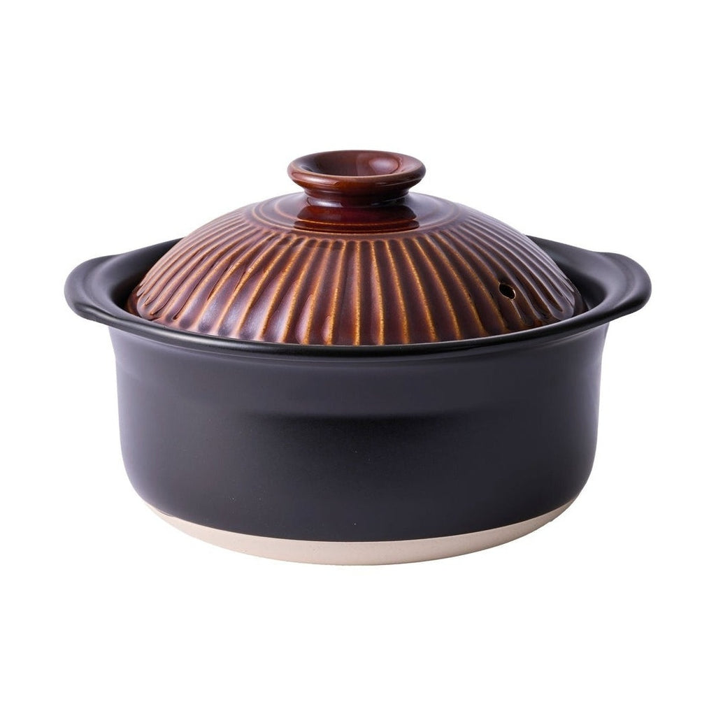 Ginpo Kikka Rice Multi Clay Pot Brown Ame 1.8L Size 3