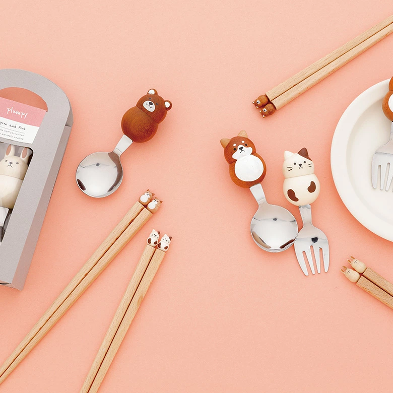 Grapport Plumpy Neko Cat Kids Cutlery Set 2Pcs