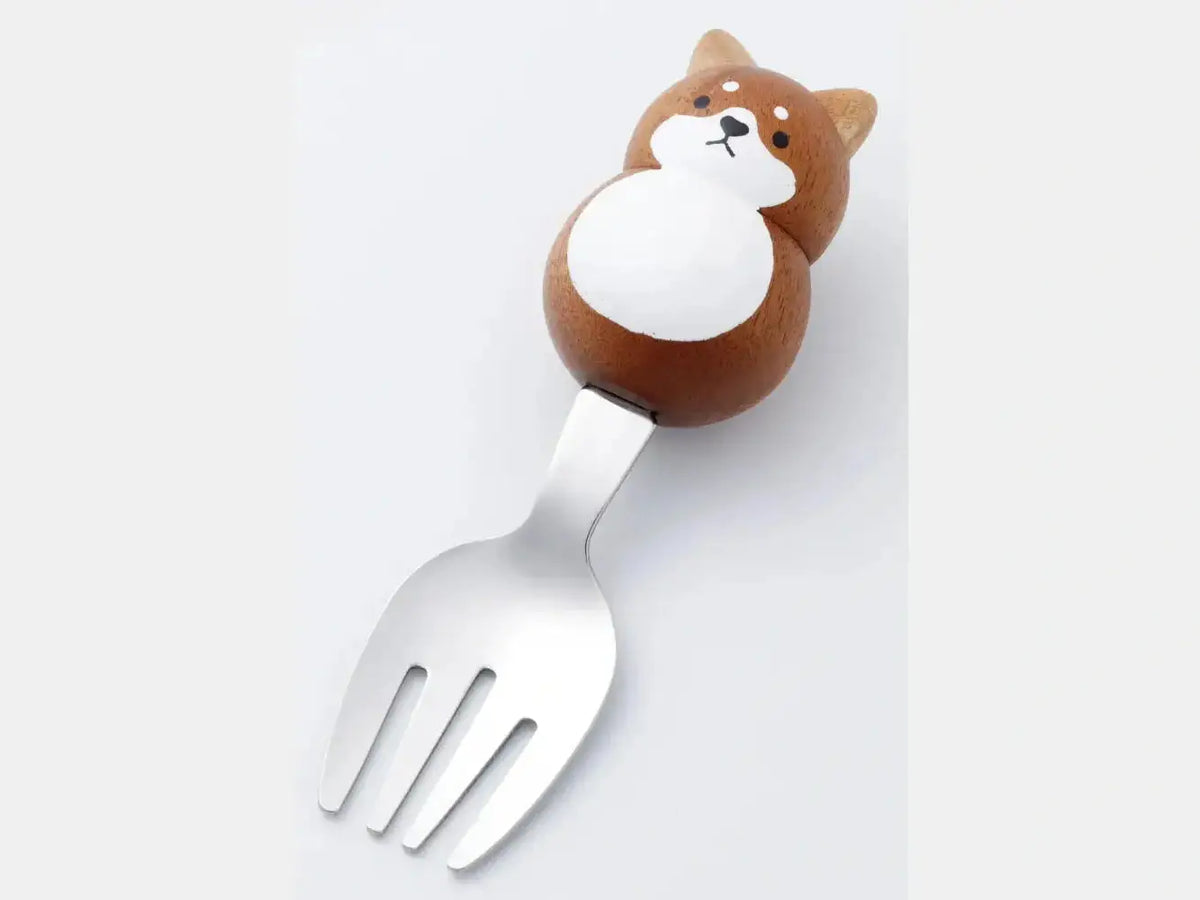 Japan Plumpy Cutie Animal Spoon & Fork Set(Gift Box) Shiba Dog