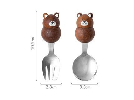 Grapport Plumpy Teddy Bear Kids Cutlery Set 2Pcs