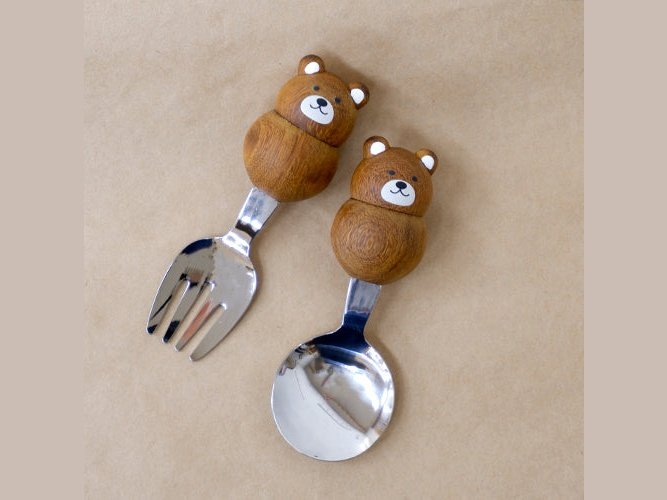 Grapport Plumpy Teddy Bear Kids Cutlery Set 2Pcs