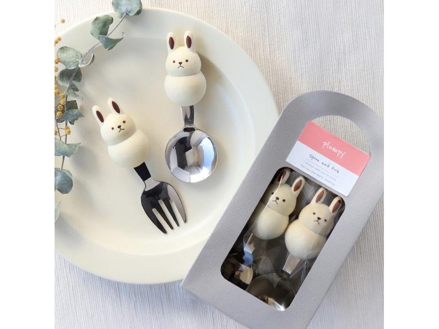 Grapport Plumpy Usagi Rabbit Kids Cutlery Set 2Pcs