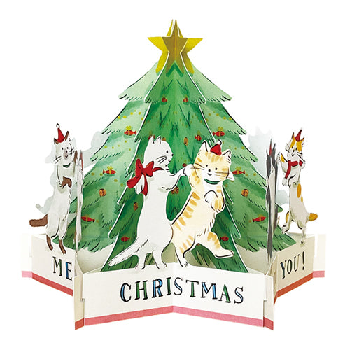 Greeting Life 3D Dancing Cat Christmas Card