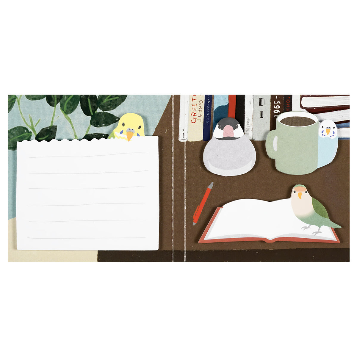 Greeting Life Animal Die-Cut Book Sticky Notes - Bird