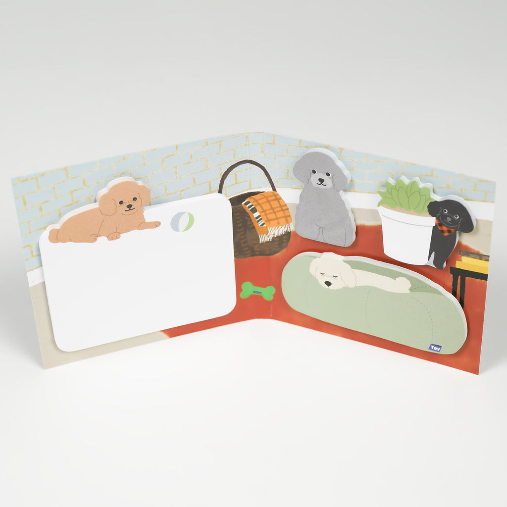 Greeting Life Animal Die-Cut Book Sticky Notes - Toy Poodle