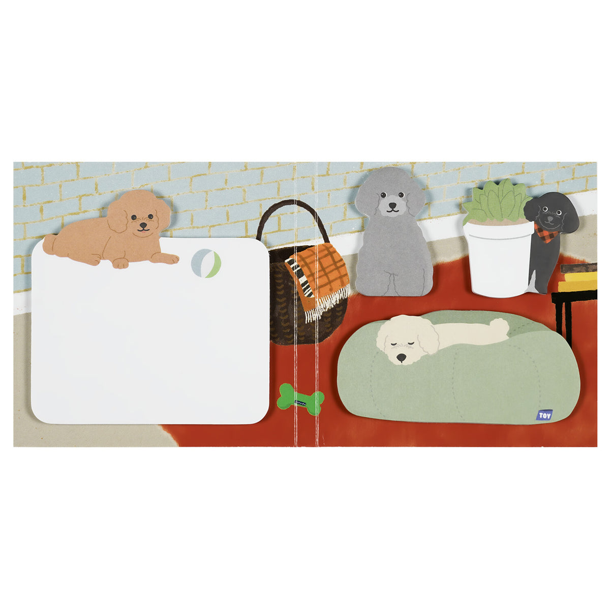 Greeting Life Animal Die-Cut Book Sticky Notes - Toy Poodle