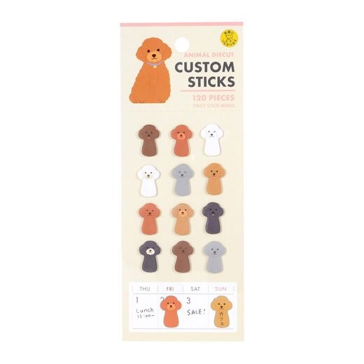Greeting Life Animal Die-Cut Daily Sticky Notes - Toy Poodle