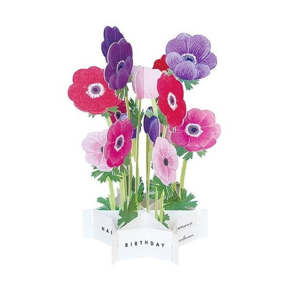 Greeting Life Birthday Blooming Flower Anemone Pop-Up Card