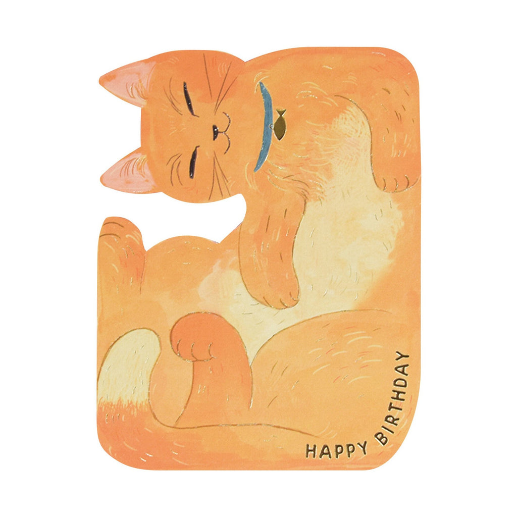 Greeting Life Birthday Cat Card - Brown Cat