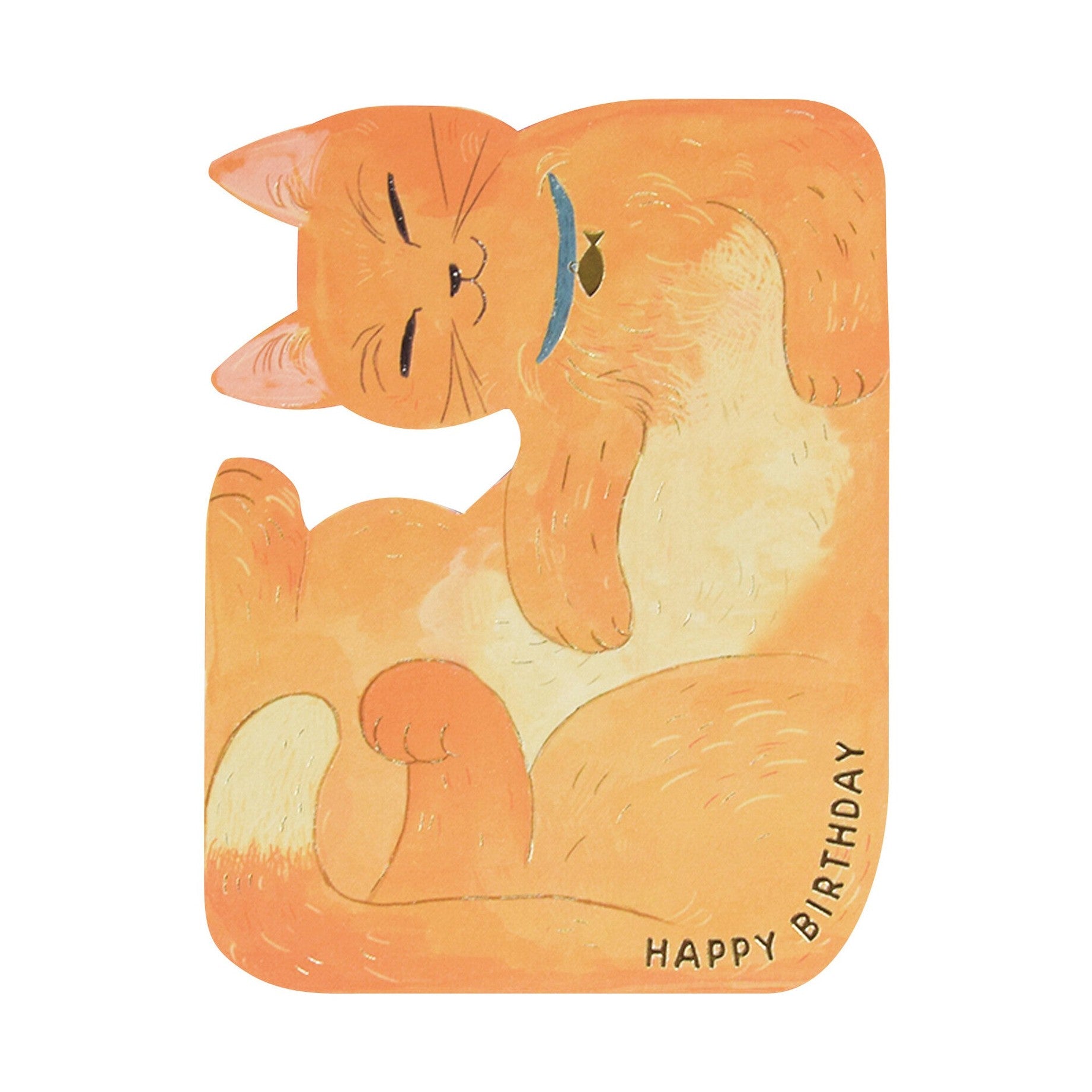 Greeting Life Birthday Cat Card - Brown Cat