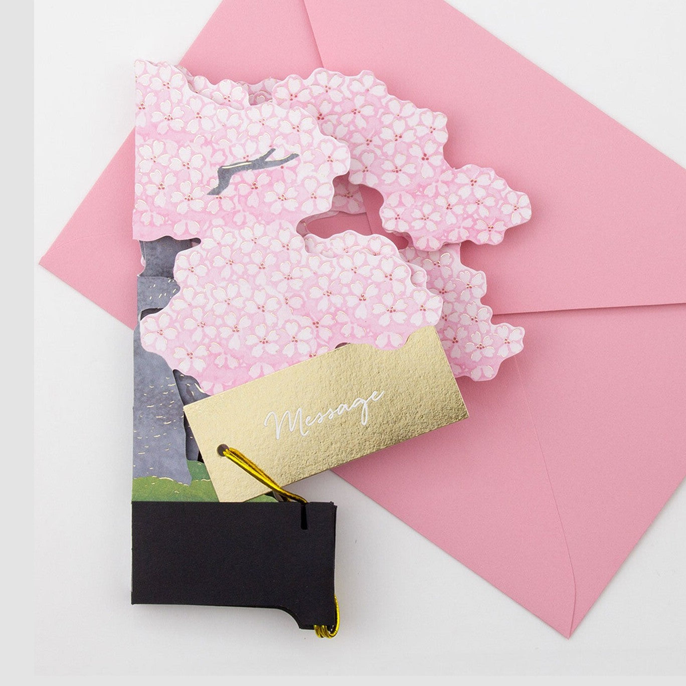 Greeting Life Blooming Card Cherry Blossom Bonsai