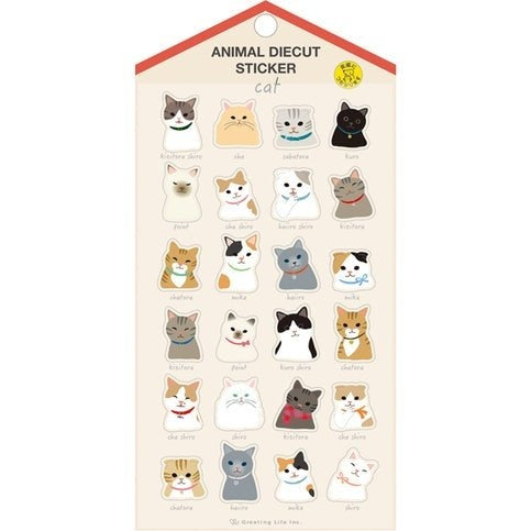 Greeting Life Cat Face Stickers
