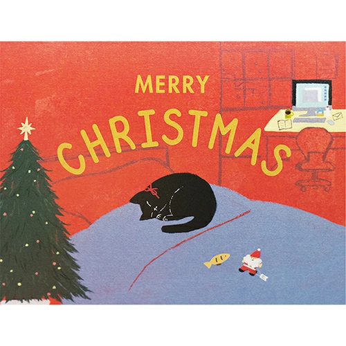 Greeting Life Christmas Black Cat Card / PC
